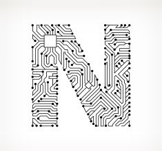 Letter N Circuit Board On White Background Vector Art Illustration 235x220 Letter N Circuit Board On White Background Vector Art Illustration