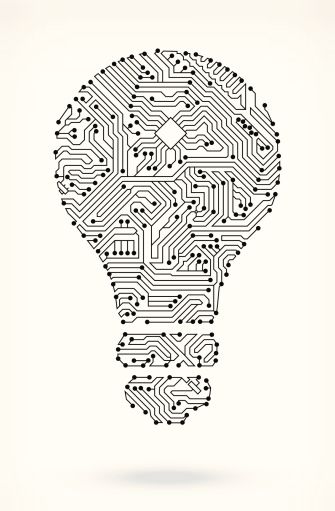 Light Bulb On Circuit Board Circuit Board On Royalty Free Vector 335x511 Light Bulb On Circuit Board Circuit Board On Royalty Free Vector