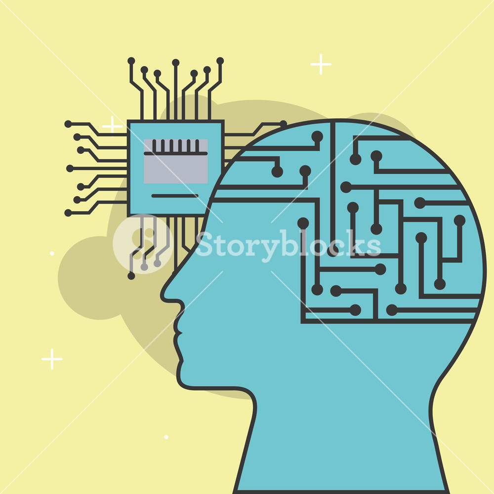Artificial Intelligence Mother Board Circuit Vector Illustration 1000x1000 Artificial Intelligence Mother Board Circuit Vector Illustration