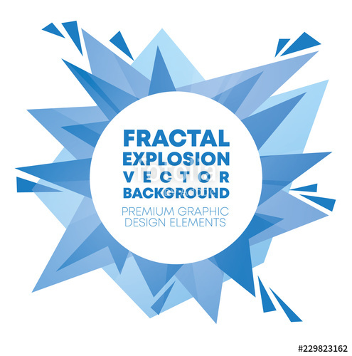 495x500 Blue Polygon Explosion With A Circular Banner Stock Image