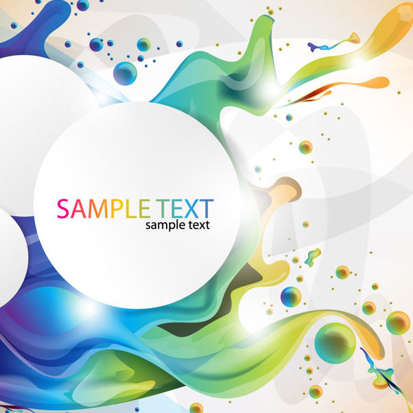 602x602 Circular Banner On Colorful Splashing Paint Background Free Vector