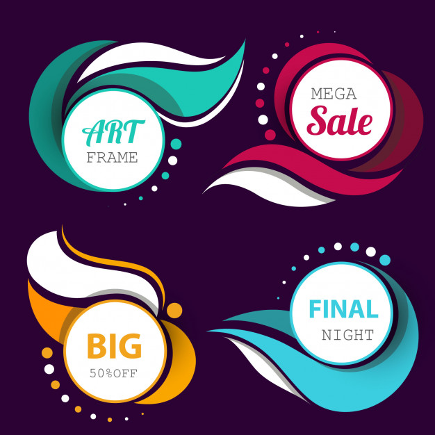 626x626 Circular Banners With Wavy Detailed Vector Free Download