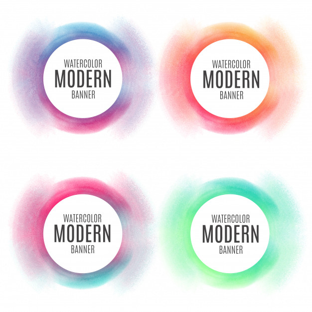 626x626 Colorful Circular Banner Collection Vector Free Download