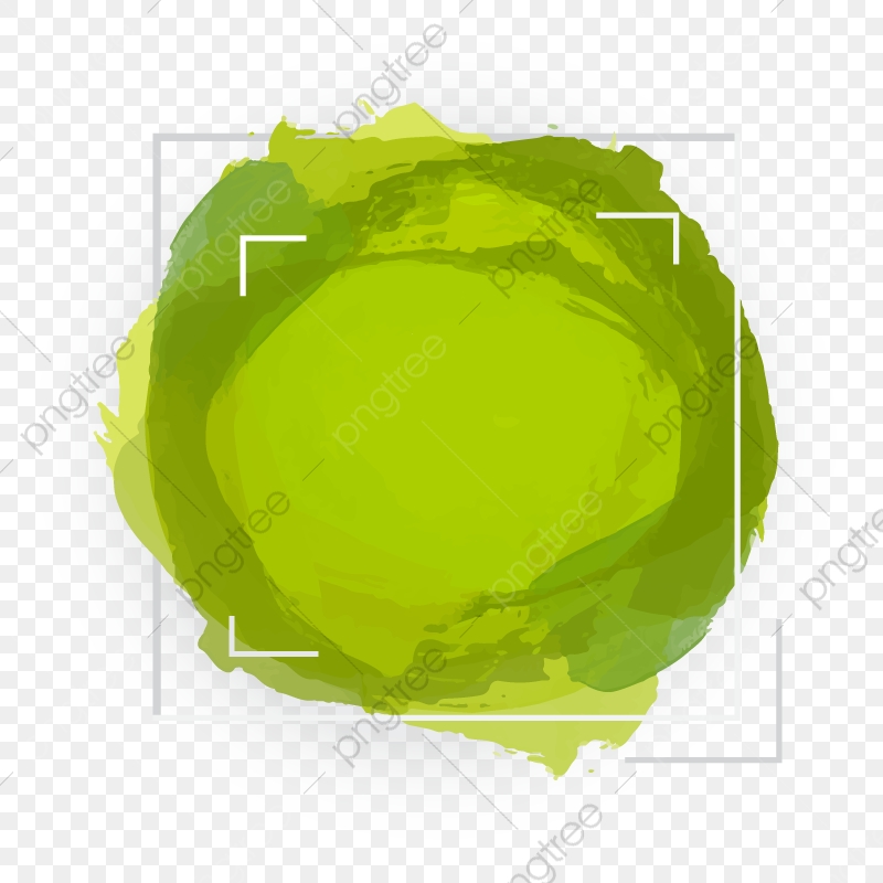 800x800 Green Circular Watercolor Banner, Shape, Frame, Line Png