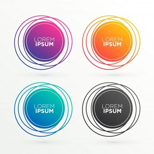 500x500 Trendy Circular Banner Shapes With Space For Your Text