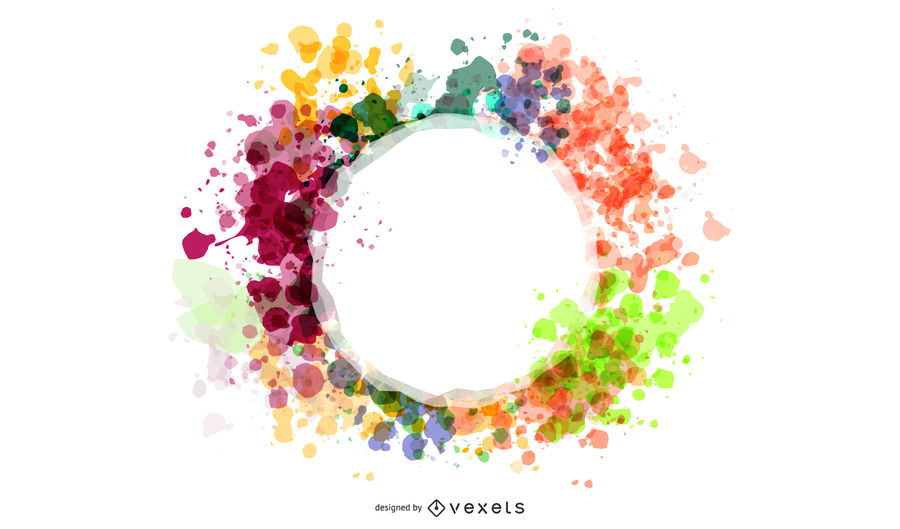 900x529 Watercolor Splashed Circular Banner