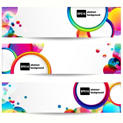 424x424 Abstract Banner With Colored Circular Design Vector Free