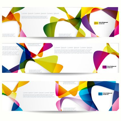 425x425 Abstract Banner With Colored Circular Design Vector Banners
