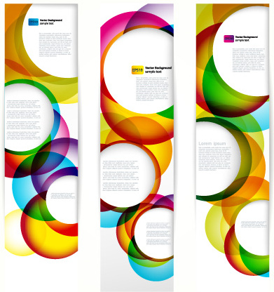 391x416 Abstract Banner With Colored Circular Design Vector Free Vector