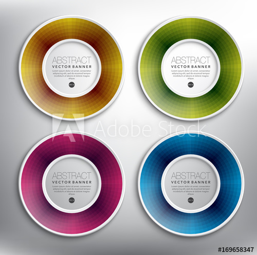 500x496 Abstract Vector Banners Set Of Round Paper Rings With Circular