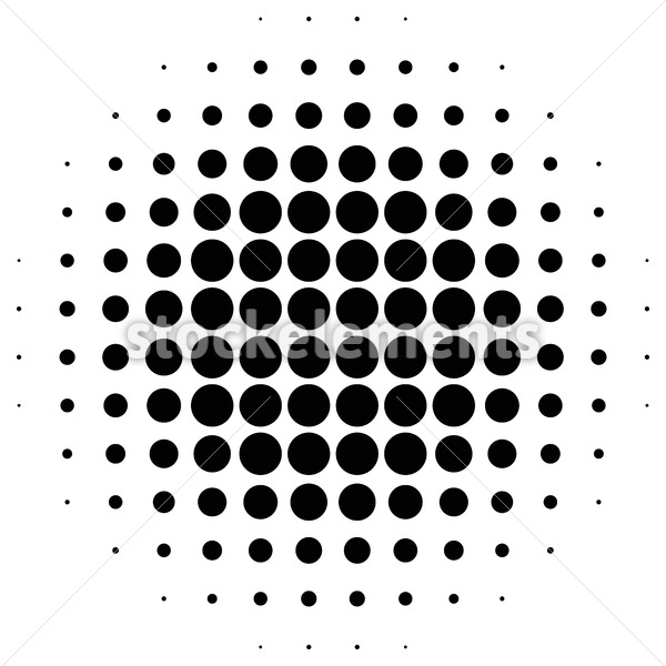 600x600 Circle Halftone Element Monochrome Dotted Circular Pattern