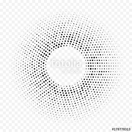 500x500 Halftone Dotted Circular Pattern Geometric Background Vector