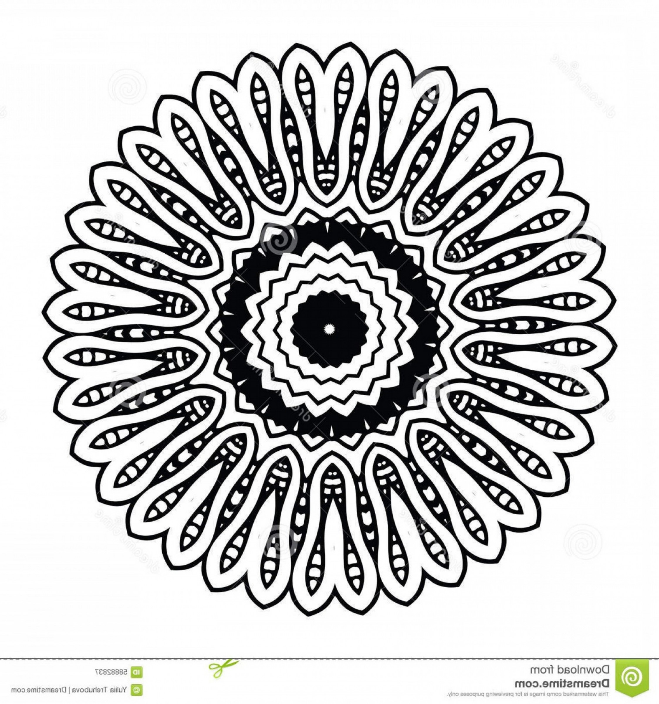 2246x2401 Stock Illustration Abstract Design Black White Element Round