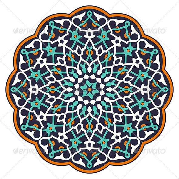 590x590 Arabic Circular Pattern Over White Background In Editable Vector