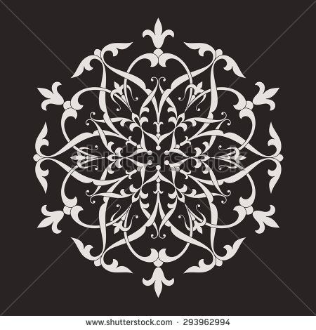 450x470 Vintage Circular Pattern Mandala Round Abstract Floral Vector