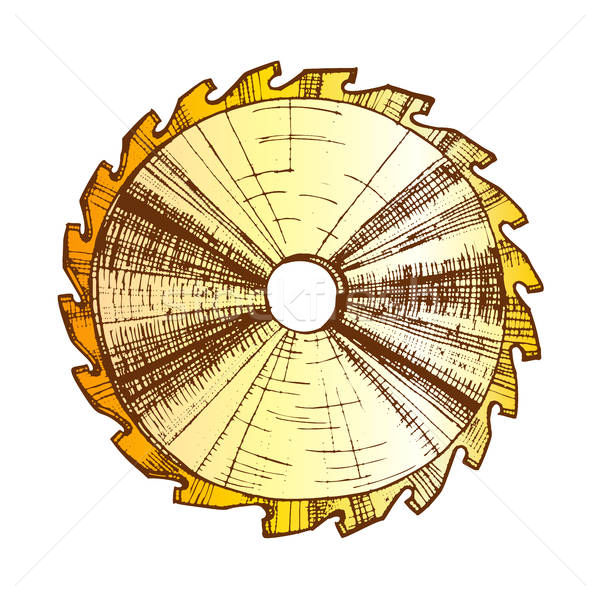 600x600 Color Carpentry Tool Detail Circular Saw Blade Vector Vector