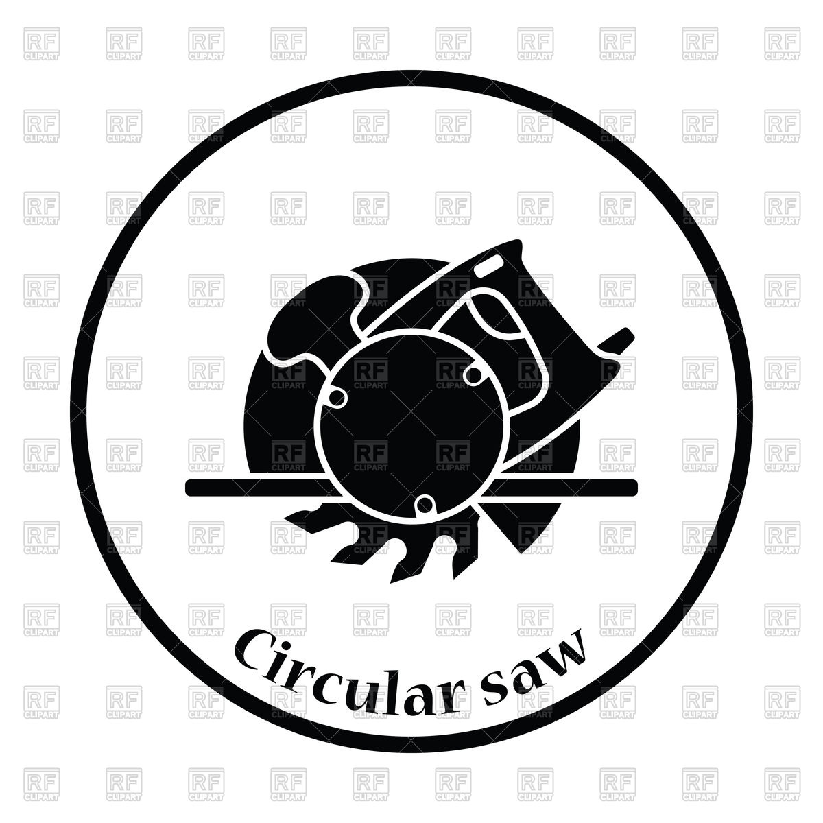 1200x1200 Thin Circle Design Icon Of Circular Saw Vector Image