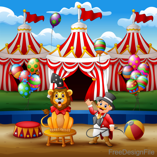 Circus Background Cartoon Styles Vector Free Download 500x500 Circus Background Cartoon Styles Vector Free Download