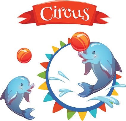 424x407 Circus Banner With Clever Vector Illustration Premium Clipart