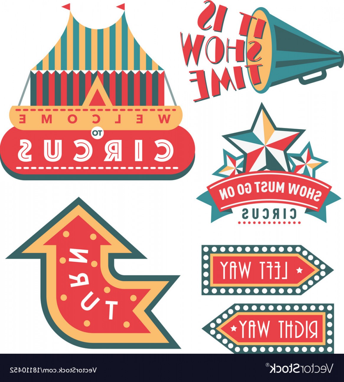 1165x1296 Circus Vintage Signboard Labels Banner Vector Handandbeak