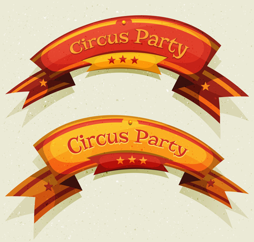 500x477 Circus Party Ribbon Banners Vector Free Download