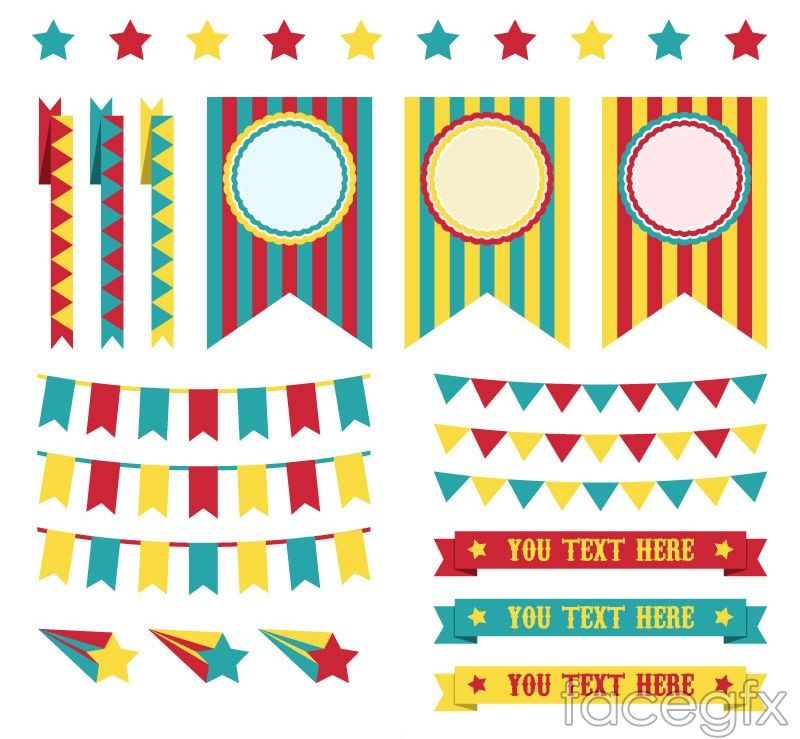 800x739 Coloured Circus Banner Vector Vectorlicious Circus Decorations