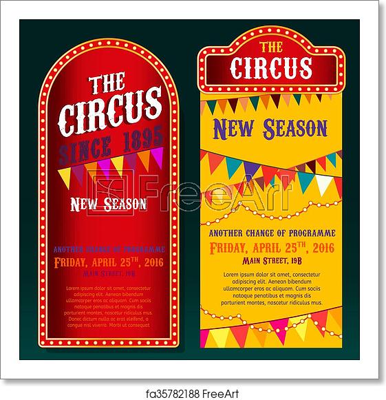 561x581 Free Art Print Of Circus Banners B Vector Vintage Circus