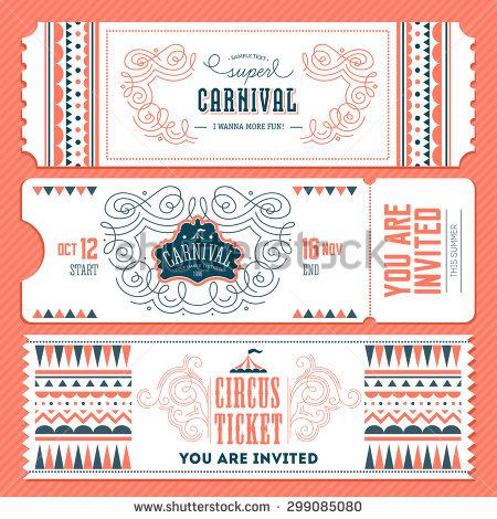 450x470 Vintage Circus Banner Collection Ticket Invitation Vector