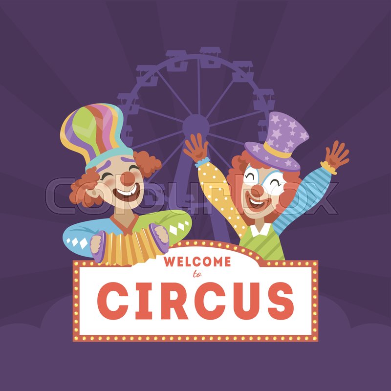 800x800 Welcome To Circus, Circus Banner Stock Vector Colourbox