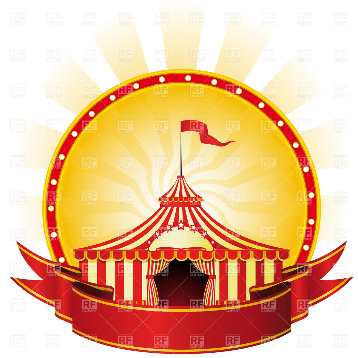 1200x1200 Advertising Poster With Banner And Big Top Circus Vector Image