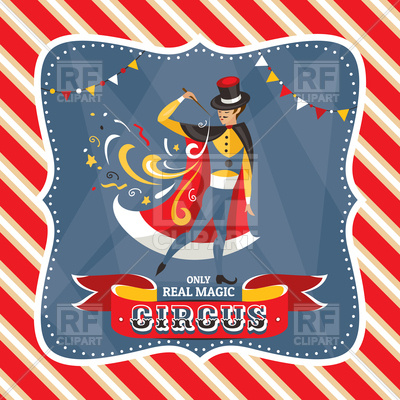 400x400 Circus Card With Magician Vector Image Of People Tiax