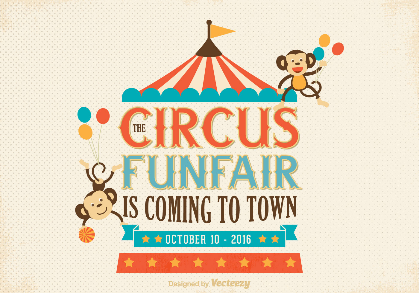 1400x980 Old Circus Poster Vector