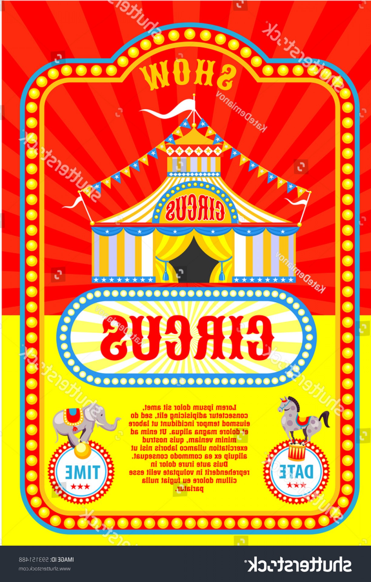 1224x1920 Circus Poster Tent Trained Animals Vector Soidergi