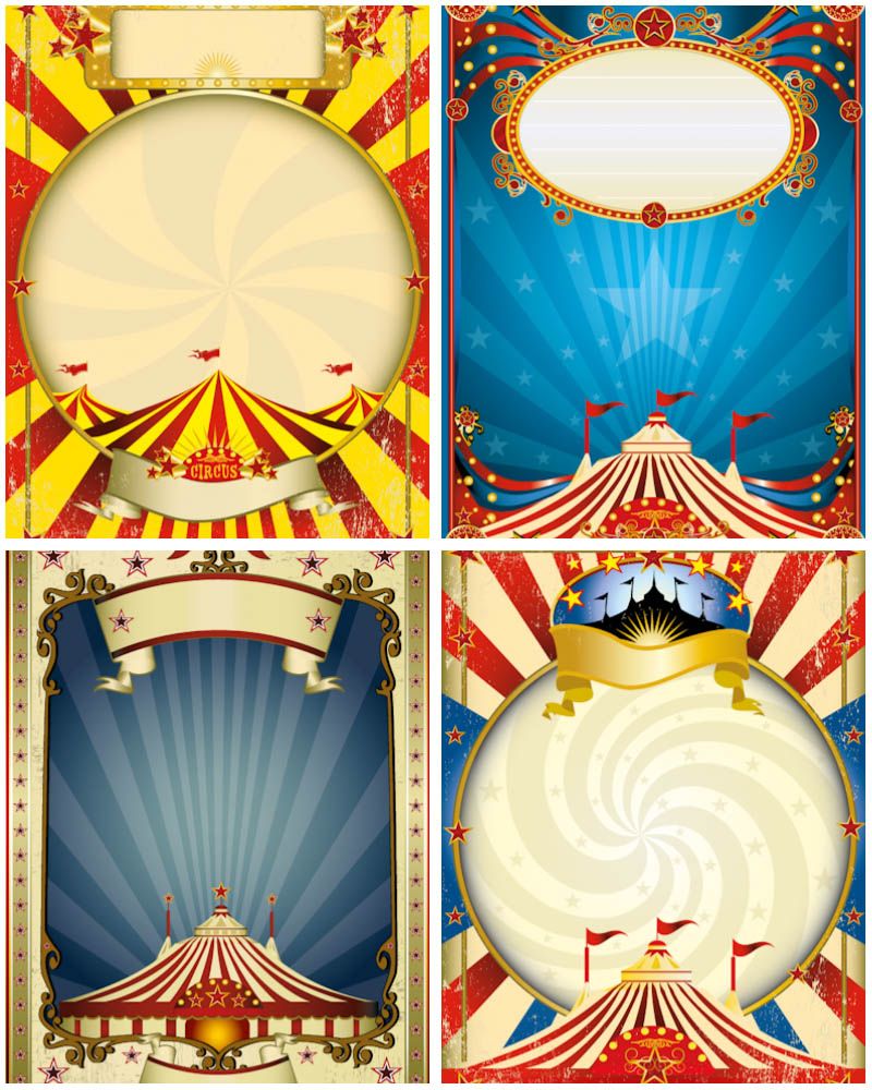 800x1000 Circus Frame Posters Vector Onf Decoration Ideas Vintage