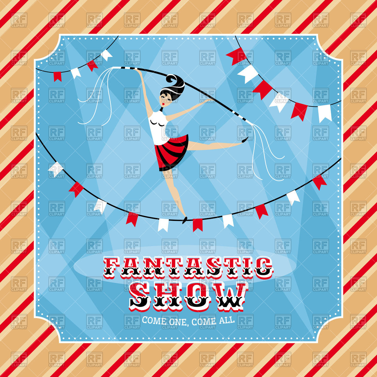 1200x1200 Circus Poster Or Invitation With Girl Acrobat Vector Image