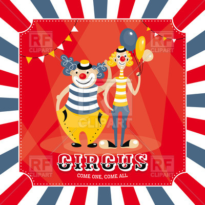 400x400 Circus Poster With Clowns Vector Image Of People Tiax