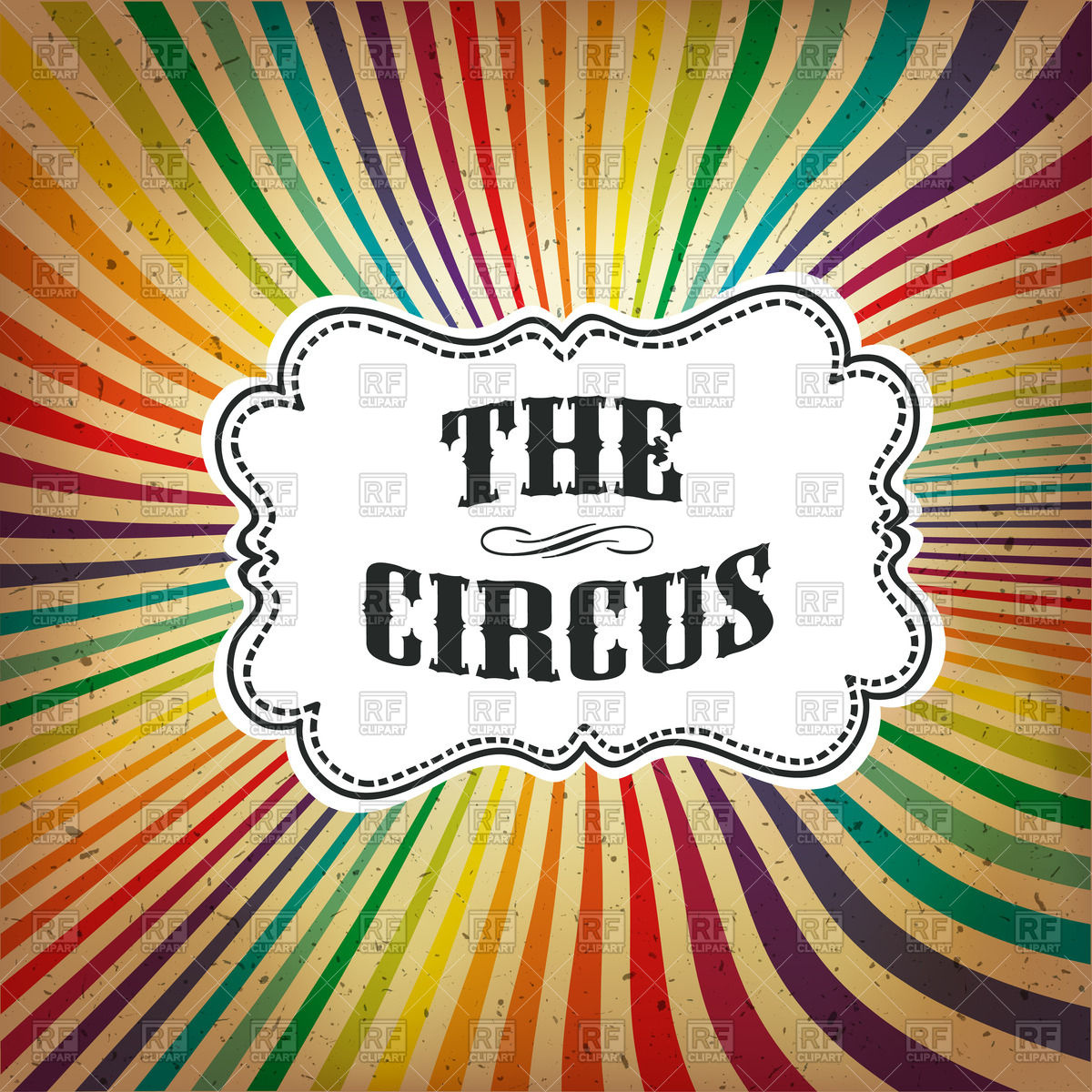 1200x1200 Circus Poster With Colorful Rays Vector Image Of Backgrounds
