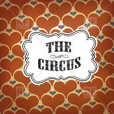 400x400 Circus Poster With Hearts Vector Image Of Design Elements