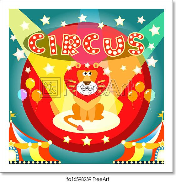 561x581 Free Art Print Of Circus Poster Lion On The Circus Arena Poster