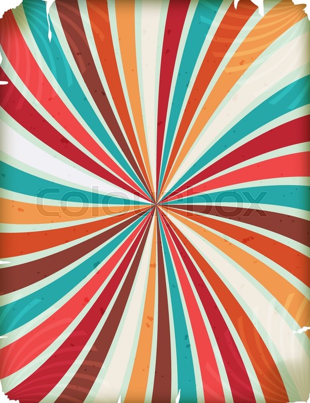 615x800 Vintage Background With Colored Rays Stock Vector Colourbox