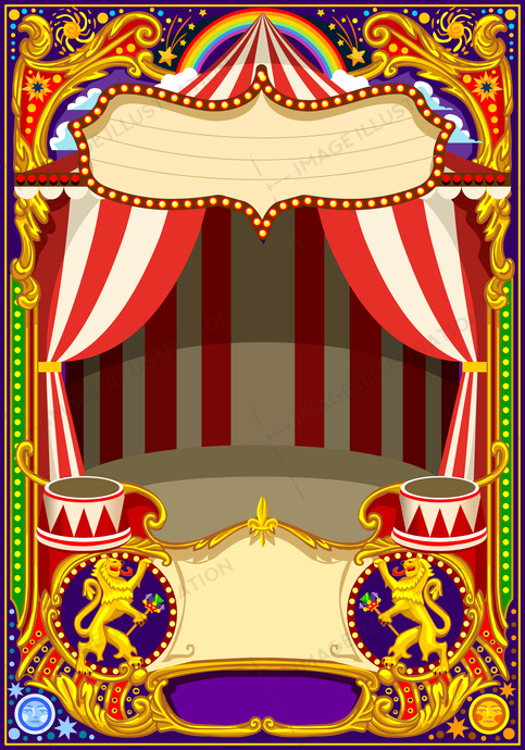 483x690 Circus Card Template Vector