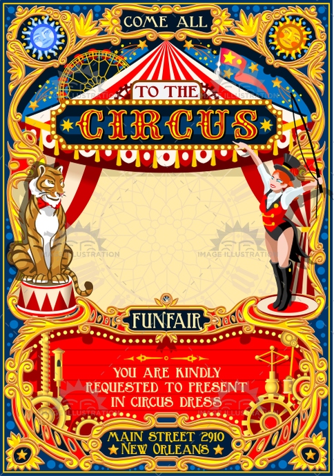 484x690 Circus Carnival Invite Vintage Vector