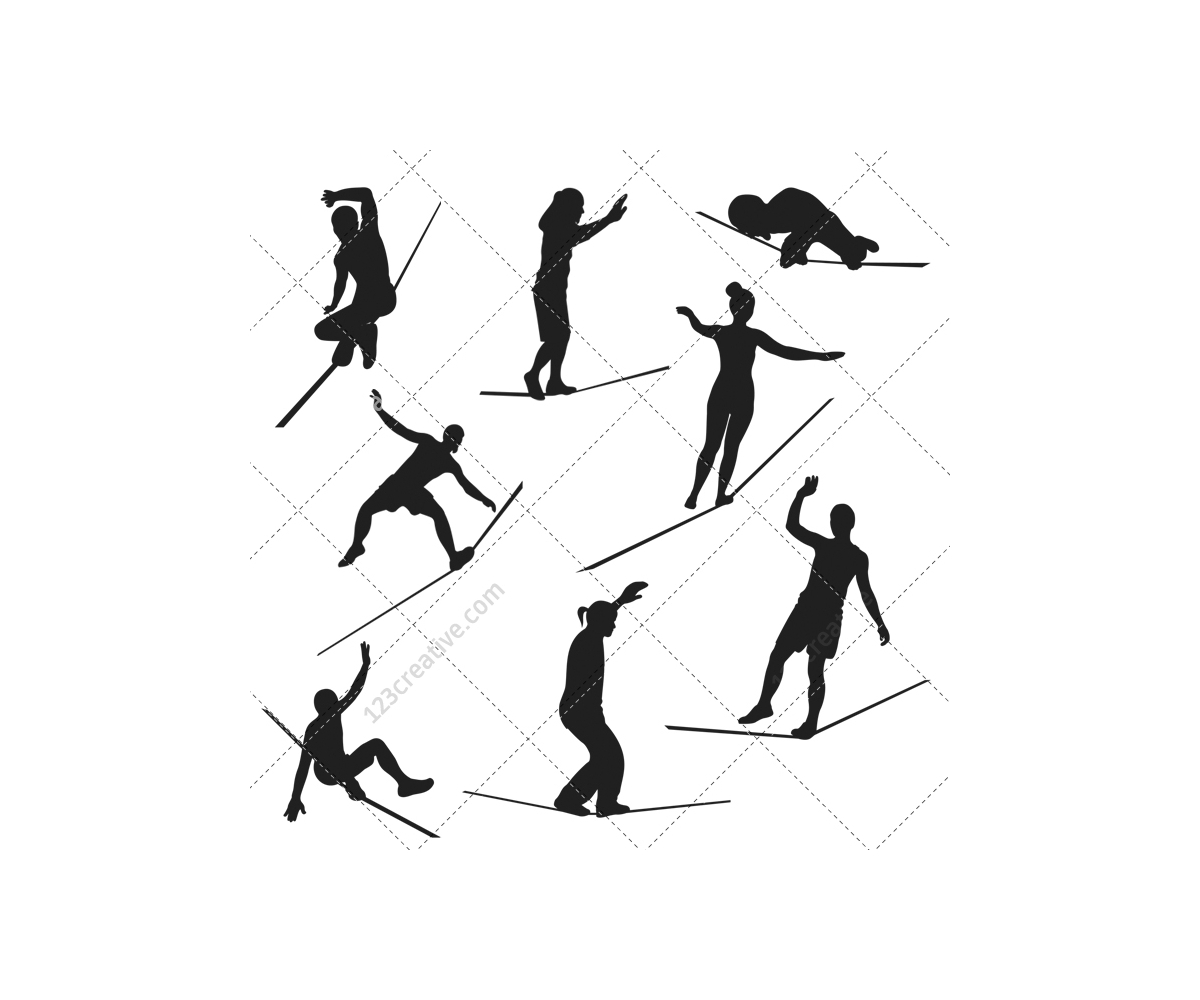 1200x1000 Gymnast Silhouettes Vector Pack