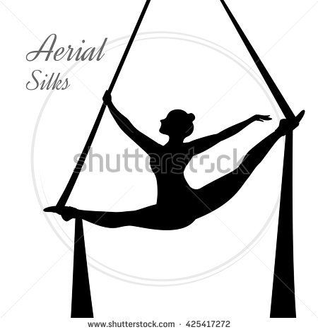 450x470 Circus Silhouettes Silhouettes Of A Gymnast In The Aerial Silks