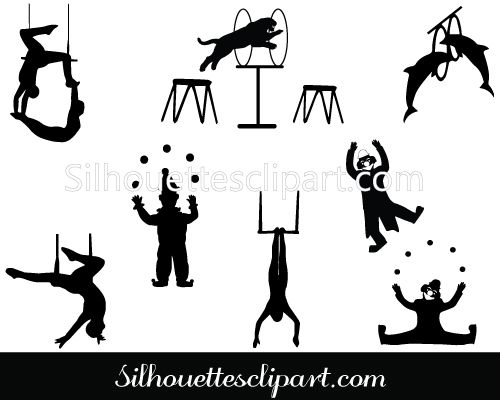 500x400 Circus Silhouette Vector Graphics Circus Silhouette Vector