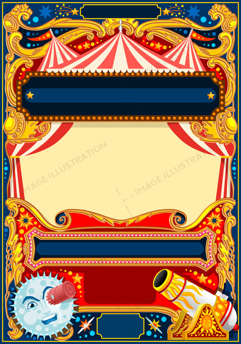 483x690 Circus Vector Frame Template