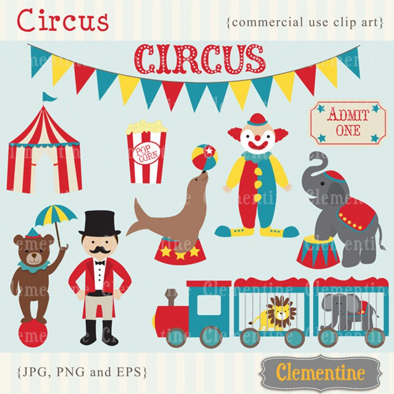 794x794 Circus Clip Art Images Circus Clipart Circus Vector Etsy