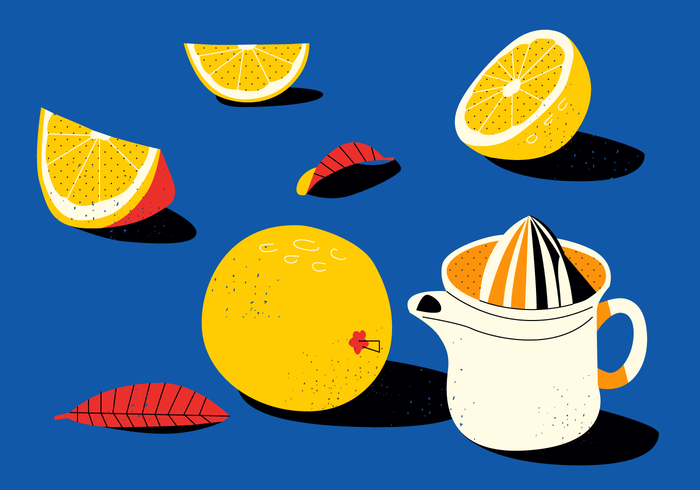 700x490 Vintage Flat Citrus Vector Illustrations