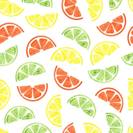 450x450 Watercolor Citrus Seamless Pattern Vector Background