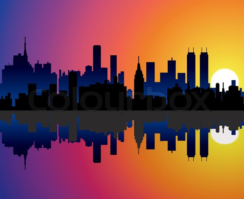 Vector City Background With Reflection Stock Vector Colourbox 800x651 Vector City Background With Reflection Stock Vector Colourbox